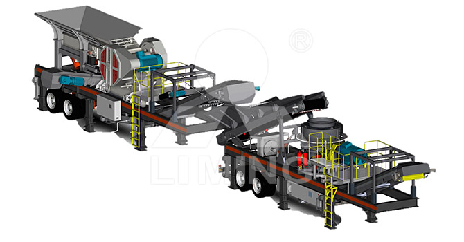組合一：兩段破碎混合料無篩分，產品95%<40mm