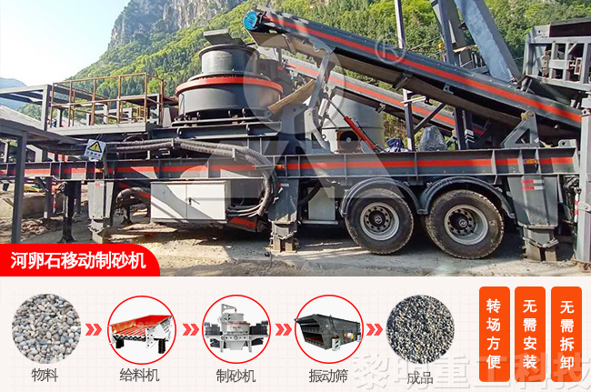 河卵石移動制砂機工藝流程和成品展示 河卵石移動制砂機工藝流程和成品展示